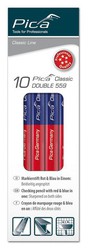 Caja con 10 lápices de doble punta roja y azul Classic DOUBLE 559