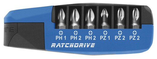 Caja de puntas con carraca Ratchdrive