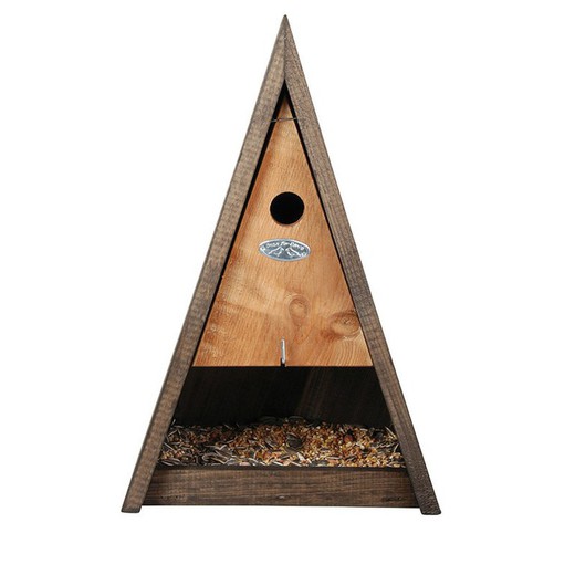 Triangle bird house with Birdfeeder