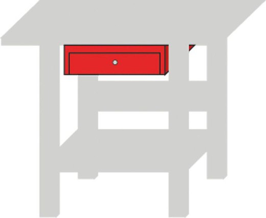 Red drawer for workbench