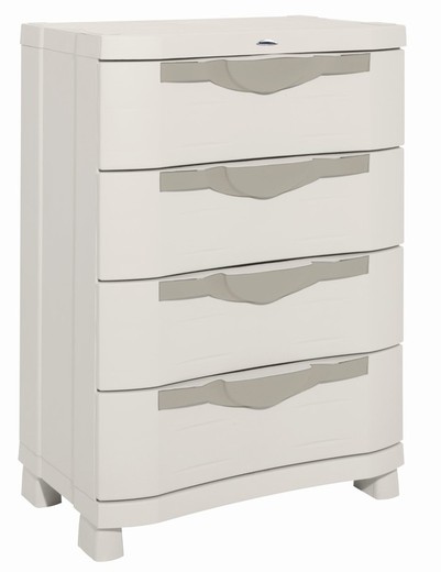 Plastiken Space-Saver 70 cm resin chest of drawers in beige (70x45x100 cm)