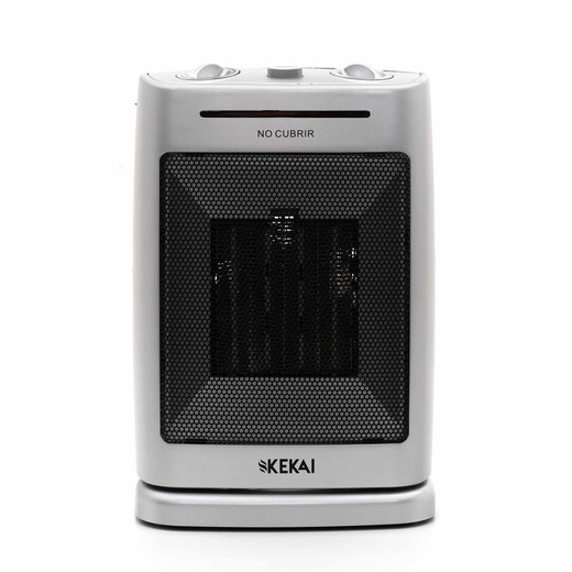 Oscillating ceramic heater with two power levels Kekai Little Silver 1.500W (20x15x30cm)