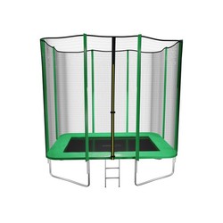 Masgames Deluxe Rechteckiges Trampolin M mit Netz und Leiter