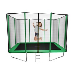 Masgames Premium rektangulær trampolin L med net og stige