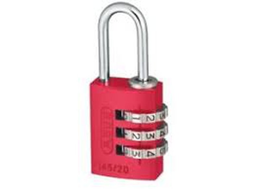 Abus lucchetto a combinazione in alluminio 20 mm blister rosso 145/20