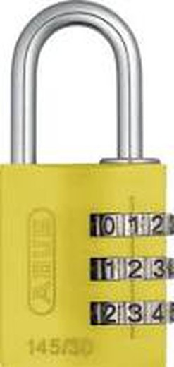 Cadeado Abus combinação alumínio 30 mm Blister amarelo 145/30