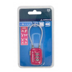 Lucchetto combinato - fiocco rosa flessibile - 3 dischi Arregui