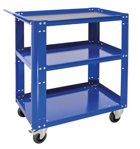 Sheet metal trolley with wheels