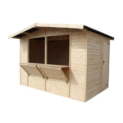 Caseta de Madera Panelada Gardiun Laia Kiosco 8,84 mē 336x263x232 cm con Mostrador