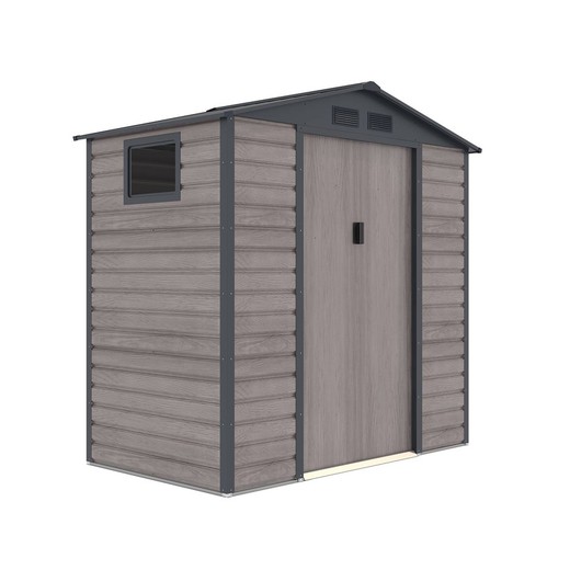 Gardiun Surrey metal shed with window and door, imitation wood, 2.71 m2