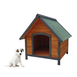 Kleine Hundehütte aus Holz Gardiun Sweet 76x72x76 cm mit Giebeldach und Asphaltdachdeckung