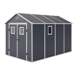 Gardiun Zoe D Resin Garden Shed 8,90 m² 242x368x239 cm com piso cinza antracite