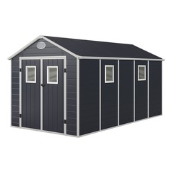 Gardiun Zoe E Resin Garden Shed 11.04 m² 242x456x239 cm with Anthracite Gray Floor