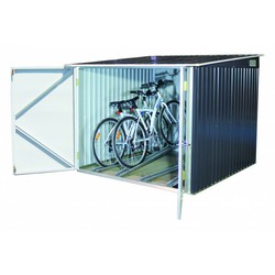 Abri à vélo métal en acier galvanisé gris anthracite 4 m² pour 4