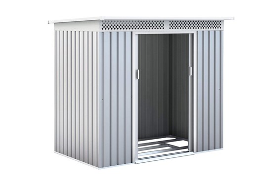 Caseta Metálica Gardiun Kingston 3 m² Exterior 142x213x184 cm Acero Galvanizado Silver/Blanco