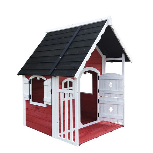 Drewniany domek dla dzieci Anny z poręczą Outdoor Toys 120x130x140 cm