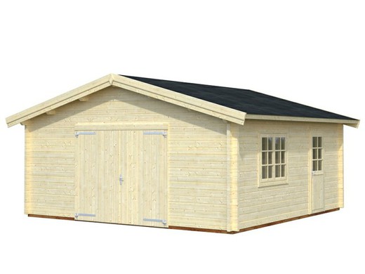 garage en bois Roger Palmako avec porte de garage 27,7m2 de 560x560cm