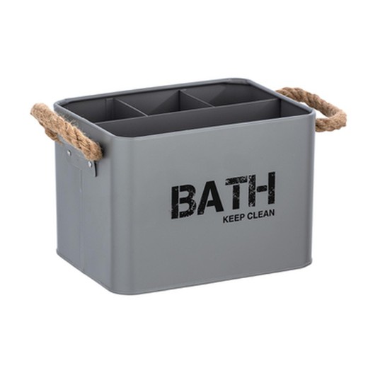Gara bathroom basket with compartments, gray
