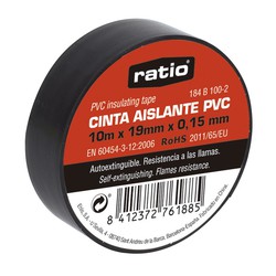 Ruban isolant 19x10M Noir 0,15mm.