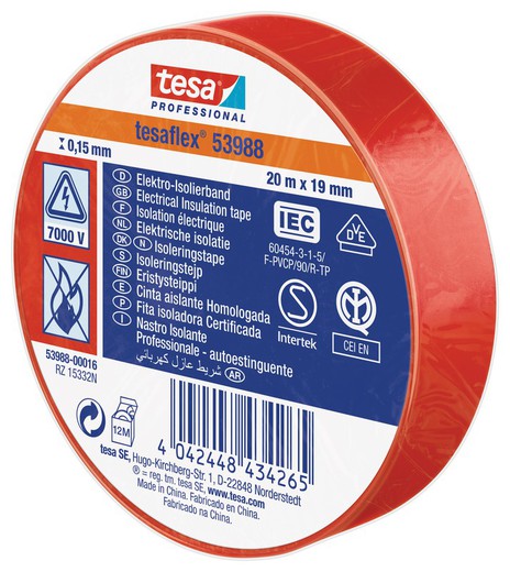 Ruban électrique PVC couleur Tesa