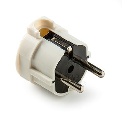 4.8mm plug. Lat. 16A-250V White with ground