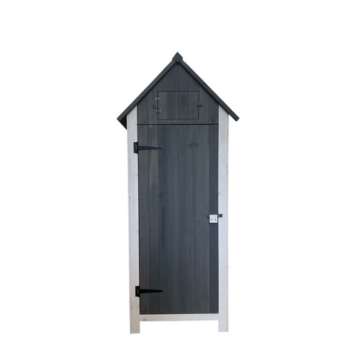 Cobertizo armario de madera exterior Gardiun Kylie Gray 77x54x179 cm