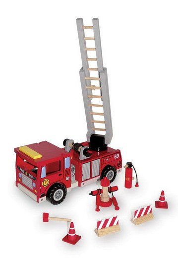 Fire Truck Small wooden foot-ons