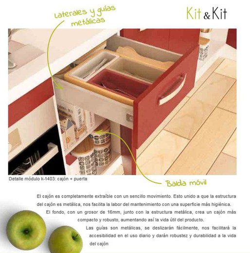 Muebles de cocina por módulos kit & kit fabricados por Meka-Block