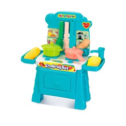Robincool Cooking Set 2-in-1 Play Kitchen with Shopping Cart and Tap