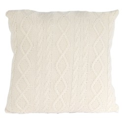 Coussin Tricoté Écru 40X40 Cm Décoration CMP