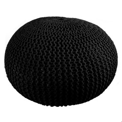 Black Pouf Cushion D.50 H.27 Cm CMP Decoration