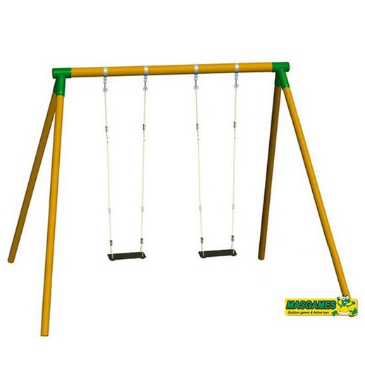 Wooden Fuji adult swing set with ropes