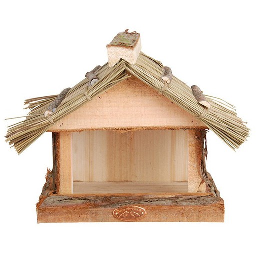 Thatched roof wall birdtable