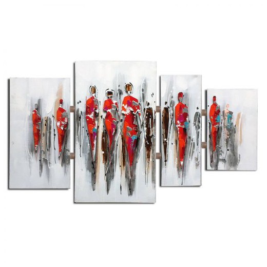 Composición cuadro abstracto personas (124 x 70 cm)  Serie Abstracto