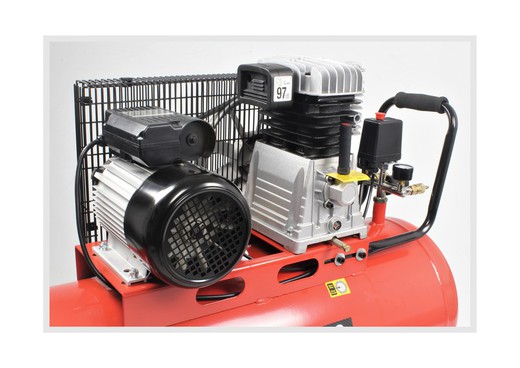 Compresseur d'air, monobloc, 100L, 6HP, 4 têtes - 2 moteurs - MADER®