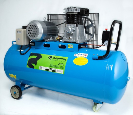 Compresor de Aire Eléctrico, 200L, 4HP - SAURIUM®
