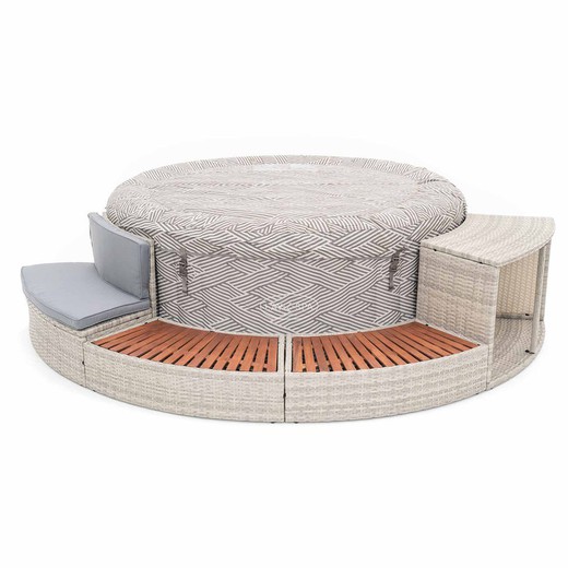 Spa Gonflable Bestway Lay-Z-Spa Madrid Ø180x66cm avec Airjet + Revêtement K2O Half Surround 180 289x45x56 cm Set Semi-circulaire