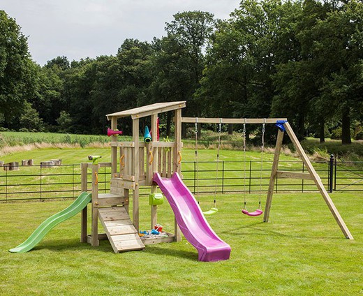 Cascade tower set with double swing set