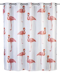 Cortina de ducha de poliéster Comfort flex Flamingo Anti-Moho 180x200 cm. Wenko