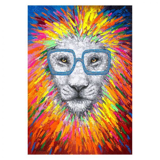 Pintura abstrata de leão (140 x 200 cm) | Série Animais