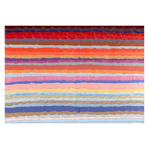 Pintura abstrata com linhas horizontais coloridas (200 x 140 cm) | Série abstrata