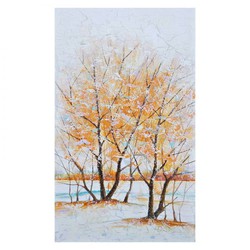 Tableau Peinture Abstraite Kuatéh 60x100 cm Arbres d'Automne Huile sur Toile