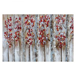 Moldura vermelha de árvores de outono (120 x 80 cm) | Nature Series