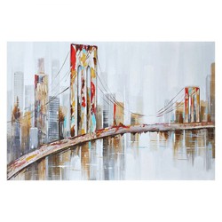 Urban landscape painting with bridge (120 x 80 cm) | Urban Series