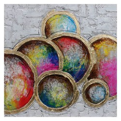 Cuadro platos de color (100 x 100 cm)  Serie Objetos