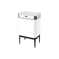 White stainless steel recycling bin with legs Catter House "Cosmos 60 l sensor" 42 x 30 x 76 cm