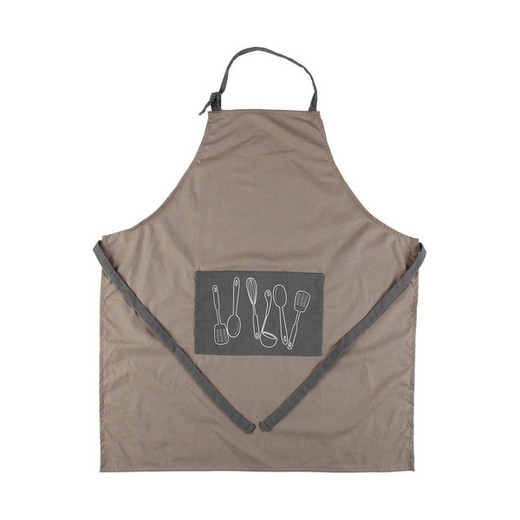 Light Brown Textile Apron (80 x 70 cm)