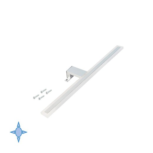 Aplique LED Emuca para espelho de banheiro, 450 mm, IP44, luz branca fria, alumínio e plástico, cromo