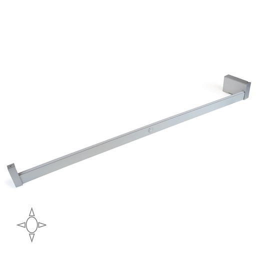 Emuca Wardrobe bar with LED light, adjustable 1.008-1.158 mm, removable battery, motion sensor, Natural white light, Aluminum, Matt anodized