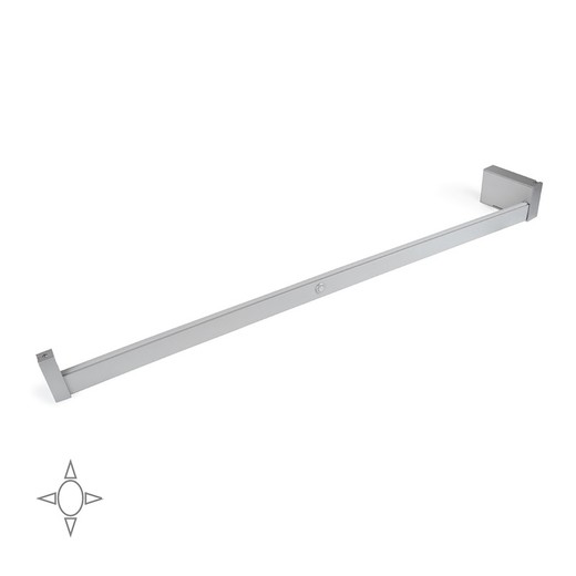 Emuca Garderobestang med LED-lys, justerbar 858-1.008 mm, aftageligt batteri, bevægelsessensor, Naturligt hvidt lys, Aluminium, Mat anodiseret